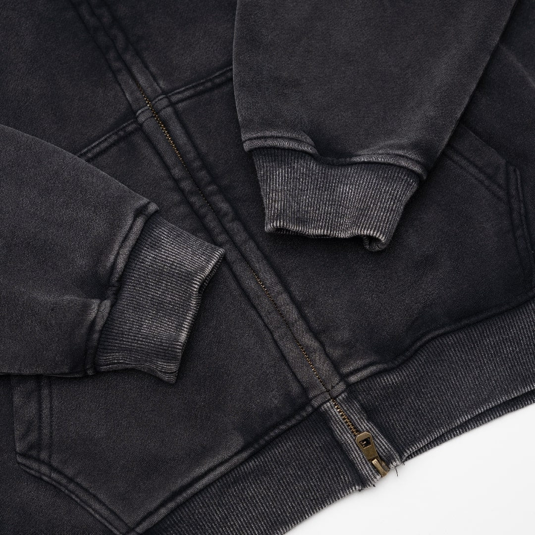 STONED VINTAGE WASHED ZIP HOODIE