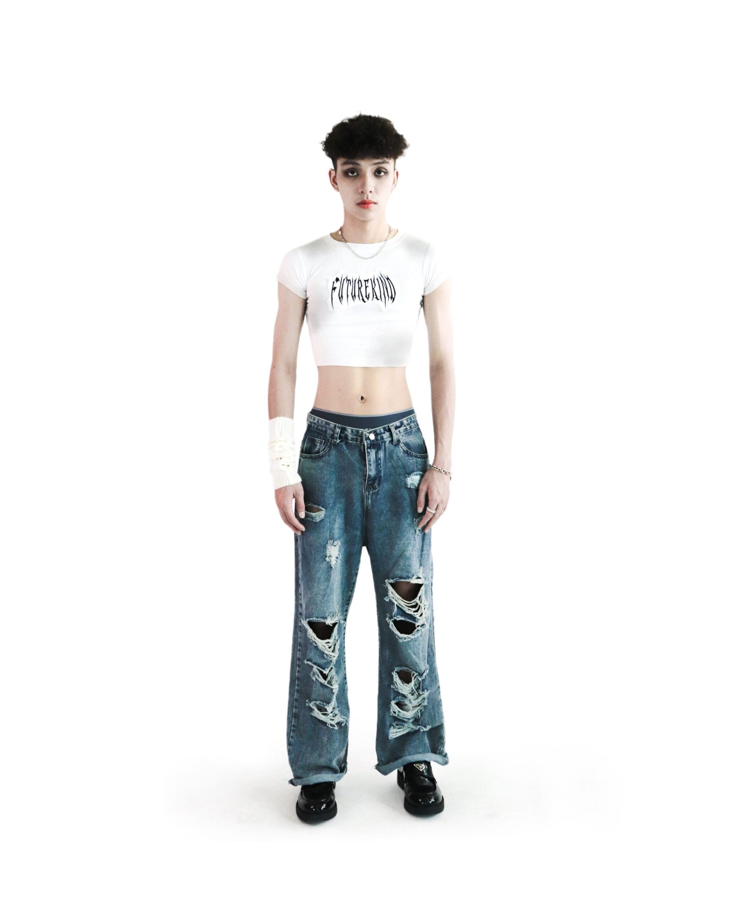 Futurekind : Sand Structure Crop Top Khaki