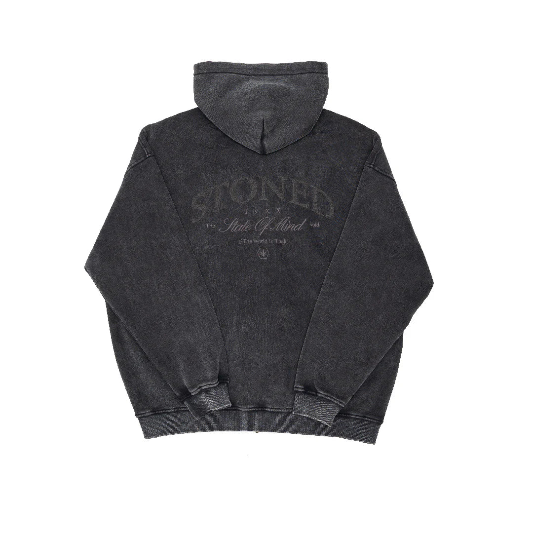 STONED VINTAGE WASHED ZIP HOODIE