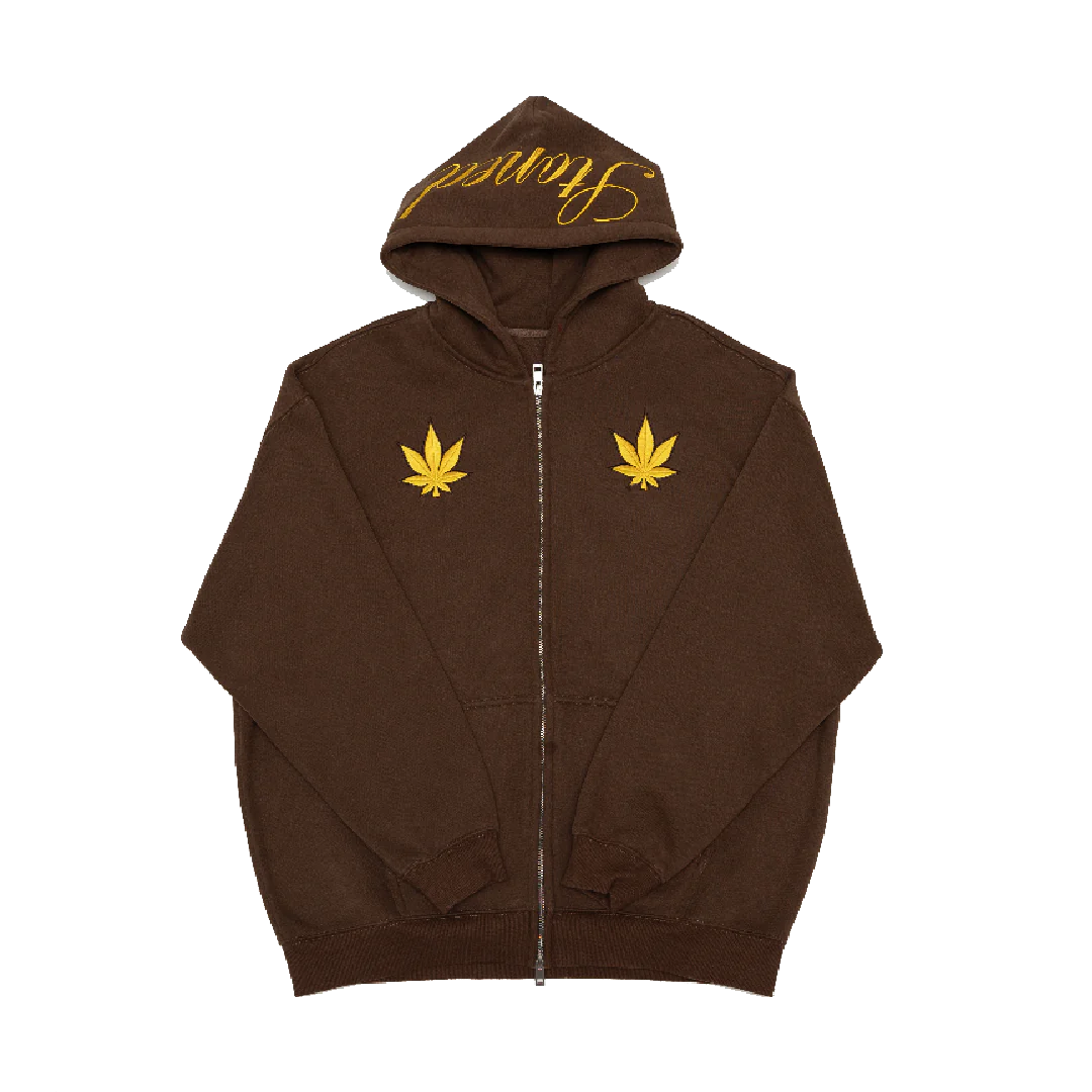 Stoned&Co Golden Jade : UIP Zip Up Hoodie Brown