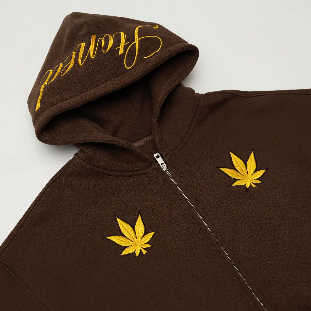 Stoned&Co Golden Jade : UIP Zip Up Hoodie Brown