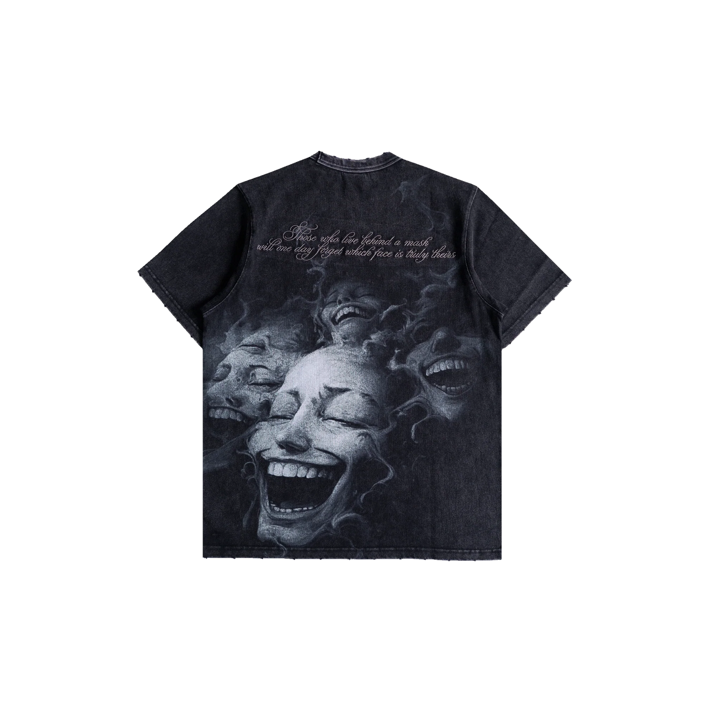TNTCO : Stonewashed Faces Tee Black