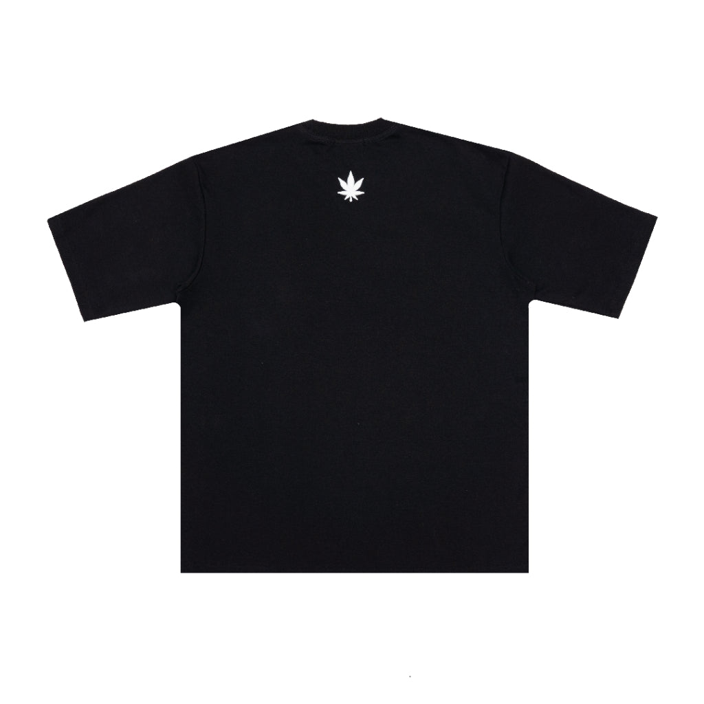 STONED BLESSED25 UNFINISHED LOGO TEE BLACK