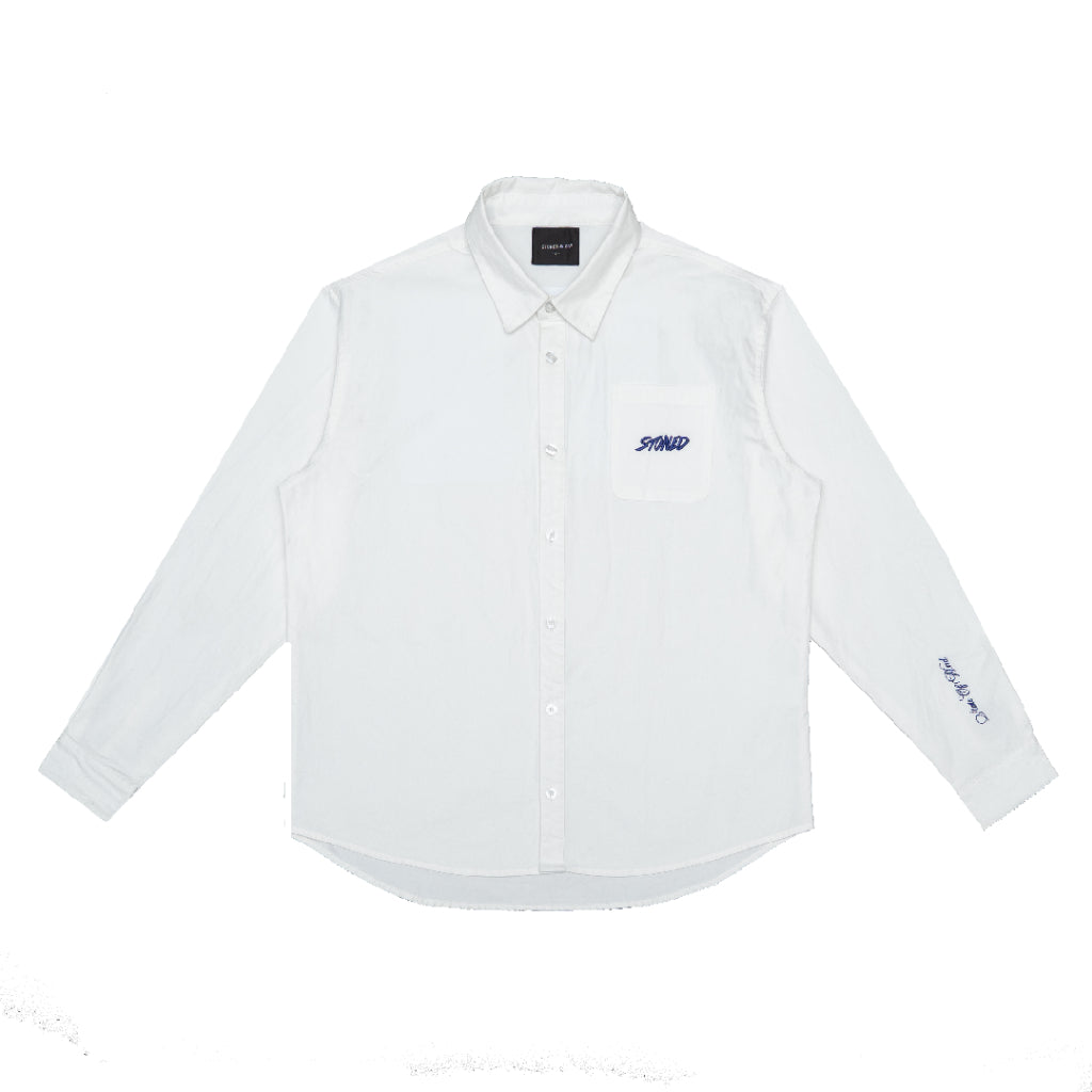 STONED BLESSED25 WHITE L/S SHIRT WHITE