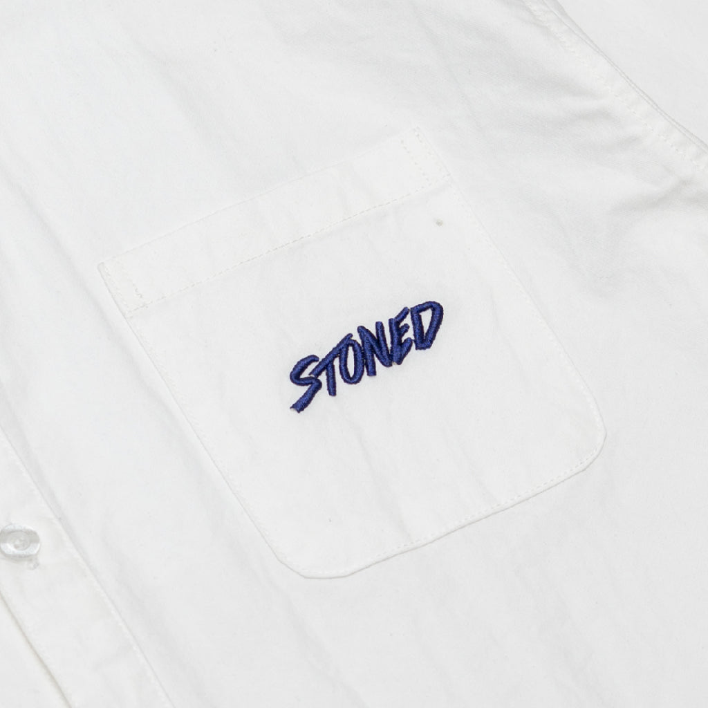 STONED BLESSED25 WHITE L/S SHIRT WHITE