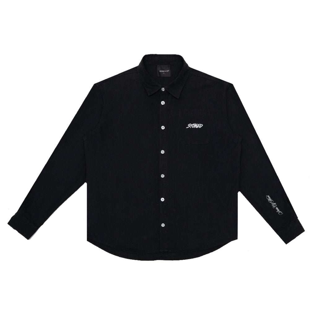 STONED BLESSED25 BLACK L/S SHIRT BLACK
