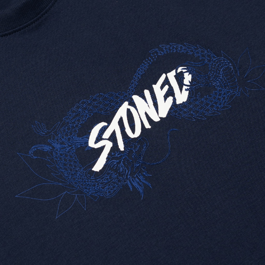 STONED BLESSED25 GENETIC NAGA TEE NAVY