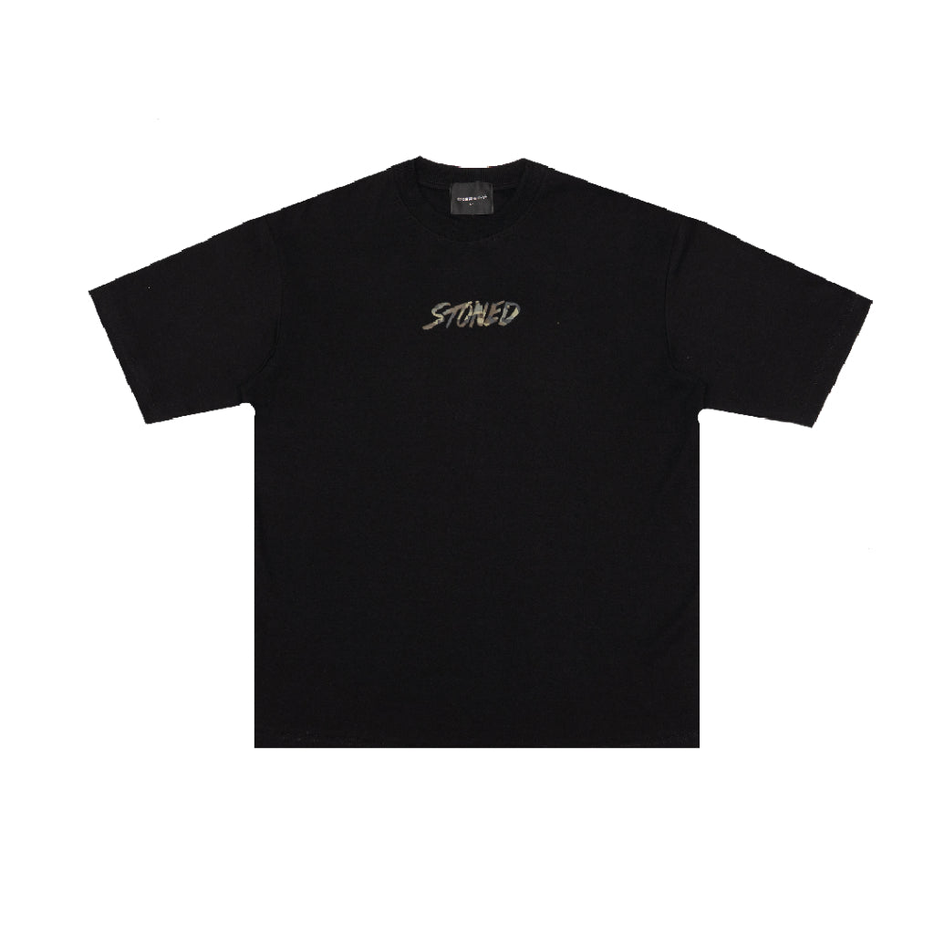 Stoned&Co Blessed25 : Hexagon Camo Tee Black