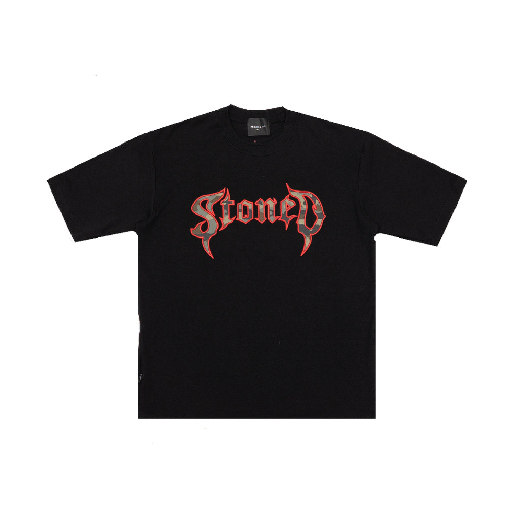 Stoned&Co Blessed25 : Conspiracy Camo Tee Black