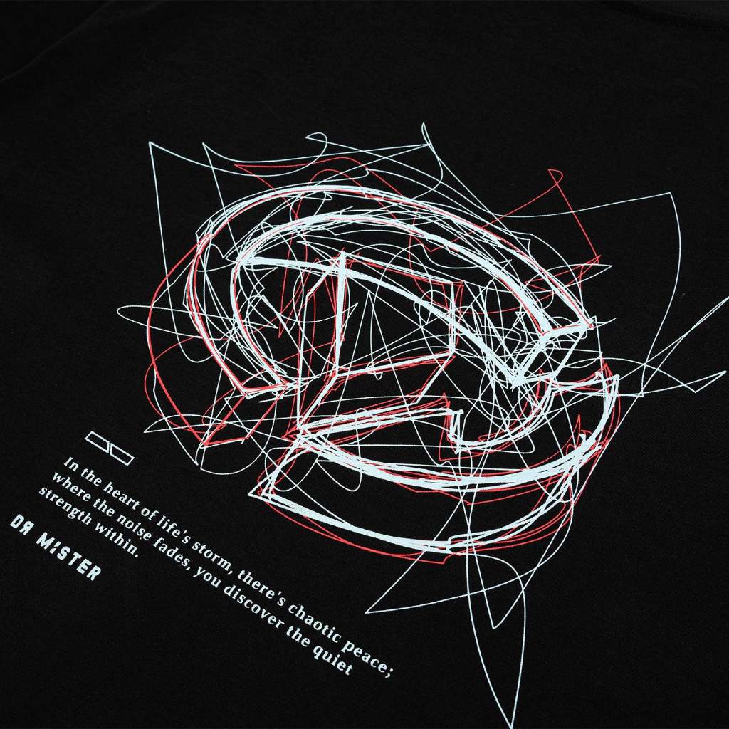 Dr Mister : Scribbles Chaotic Peace L Broad Tee Black