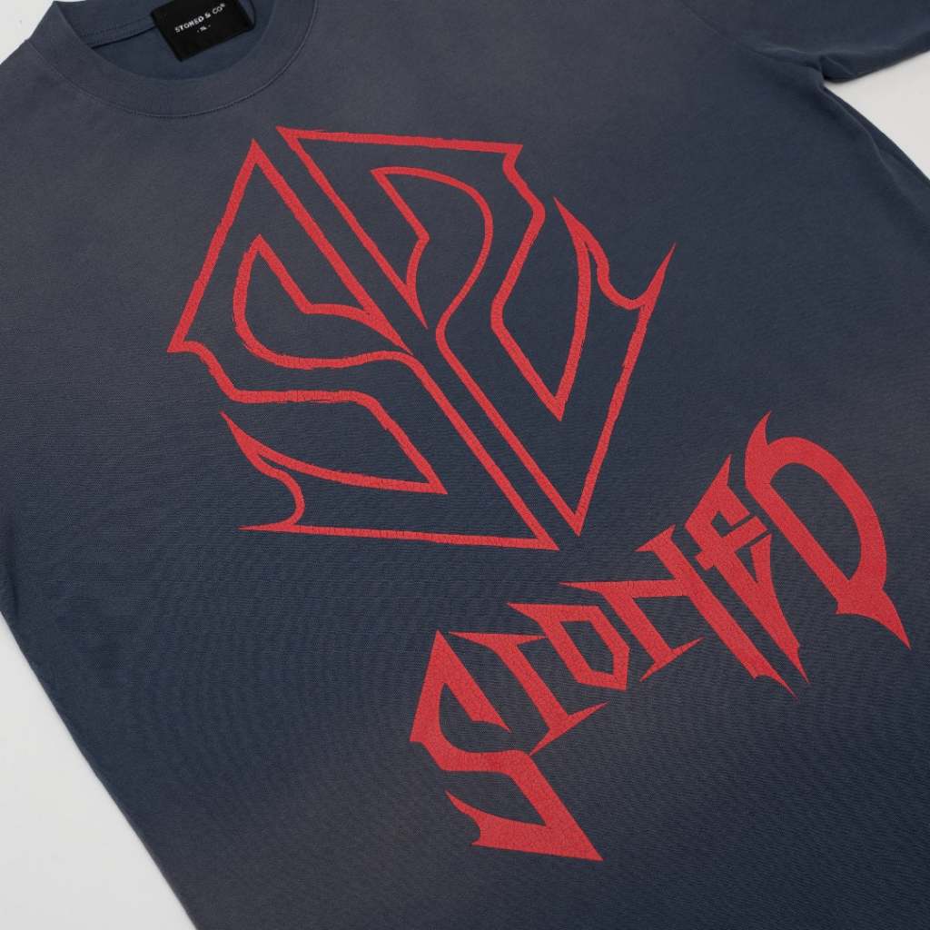 Stoned&Co WBB25 : SS Metal Tee Washed Navy