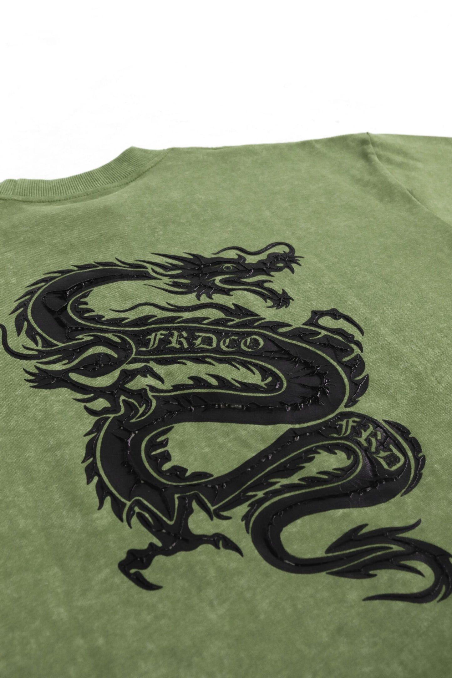 FRDCO : Dark Dragon Stoned Wash Tee Green