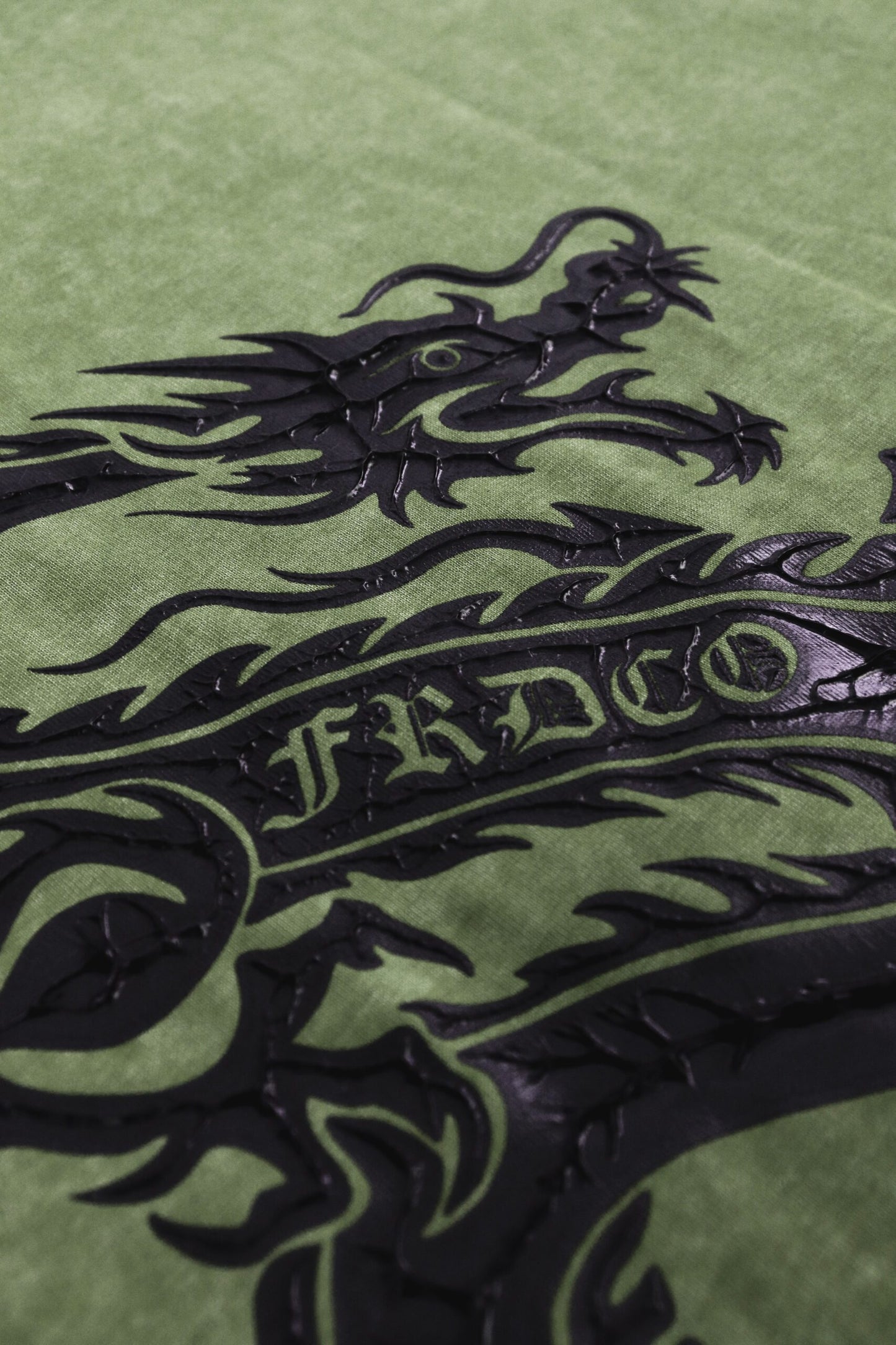 FRDCO : Dark Dragon Stoned Wash Tee Green