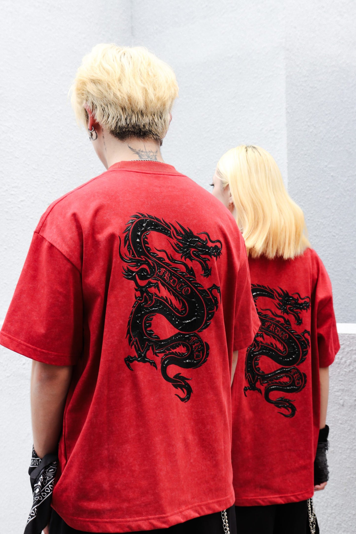 FRDCO : Dark Dragon Stoned Wash Tee Red
