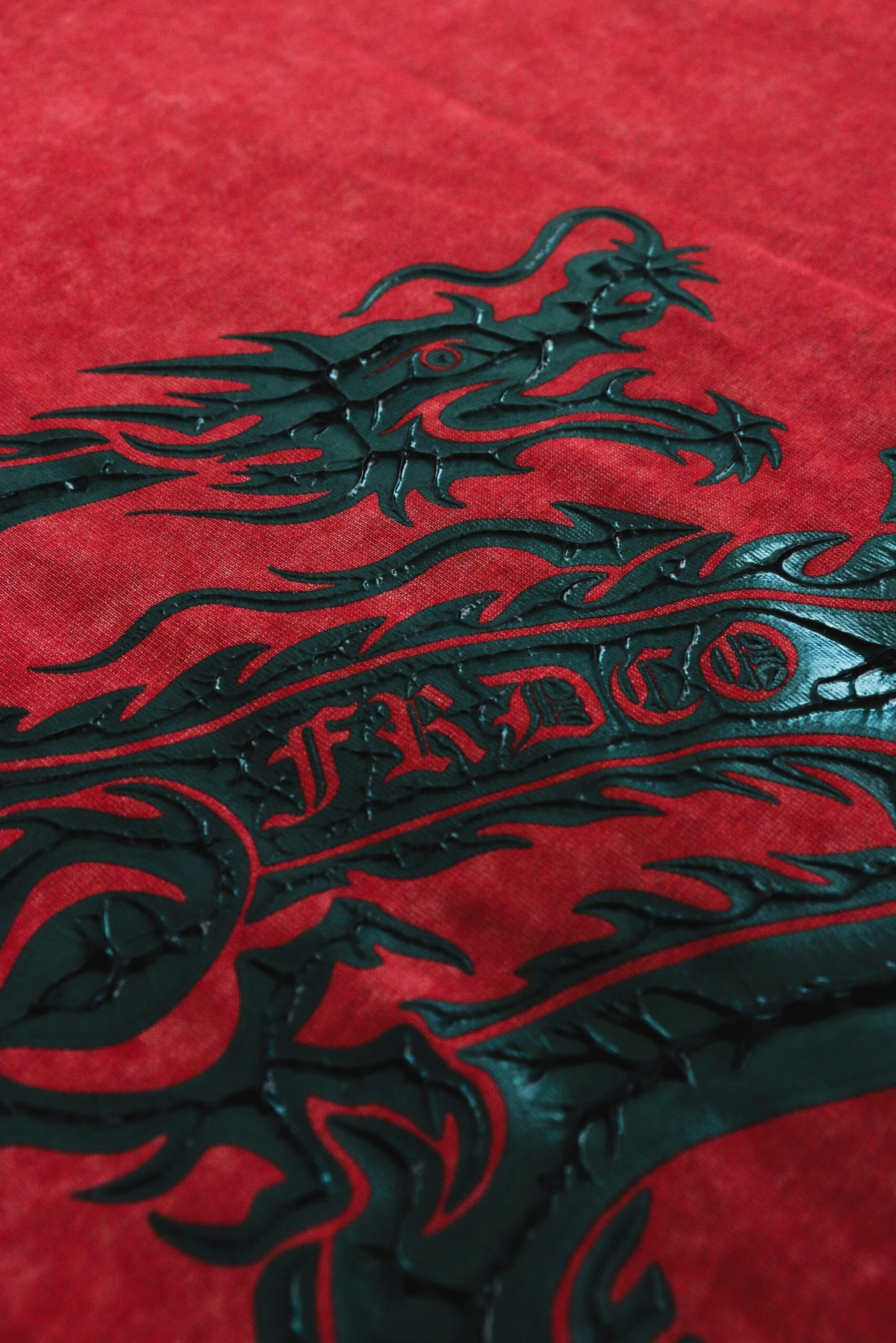 FRDCO : Dark Dragon Stoned Wash Tee Red