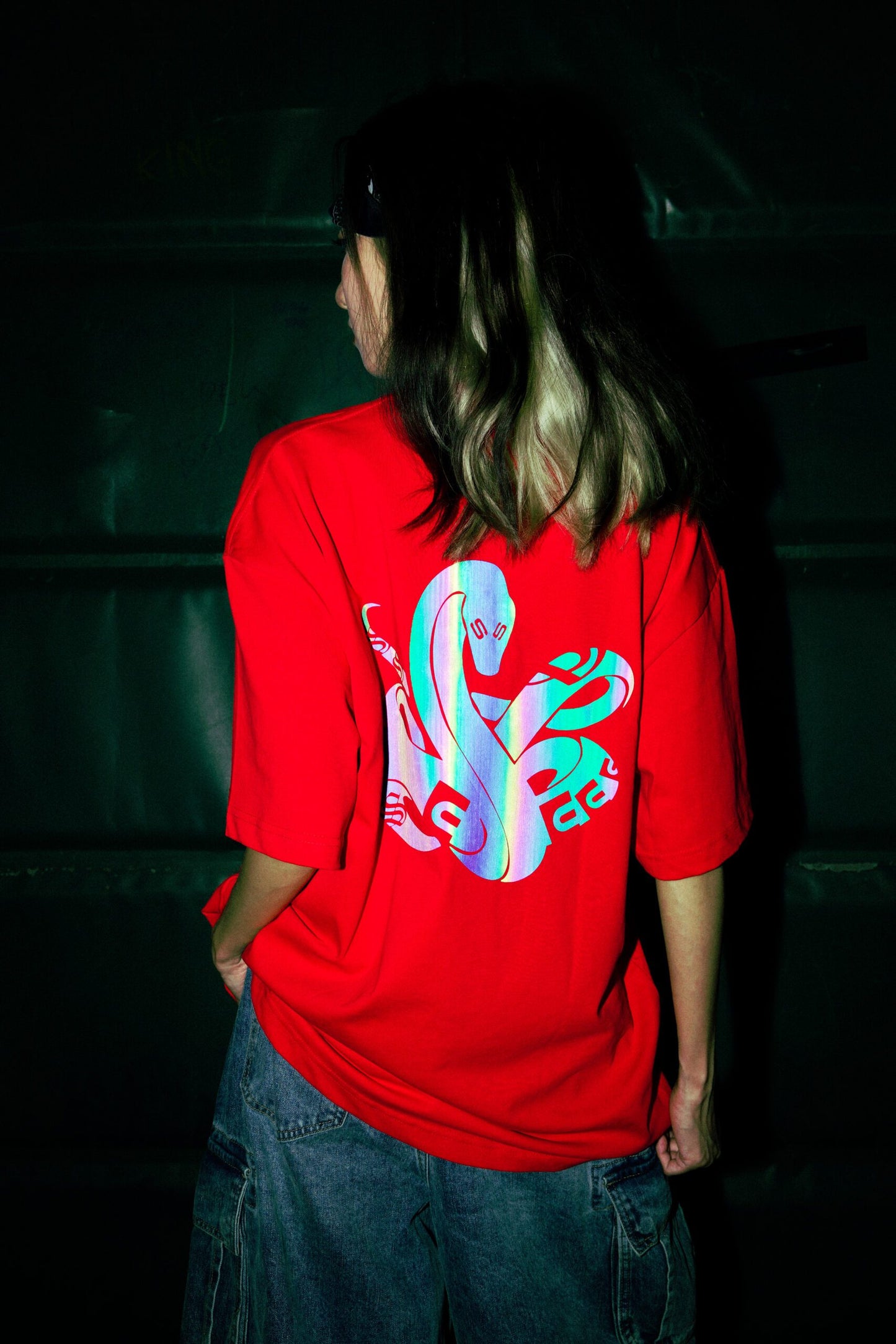 FRDCO : Triple S Rainbow Reflect Snake Tee Red