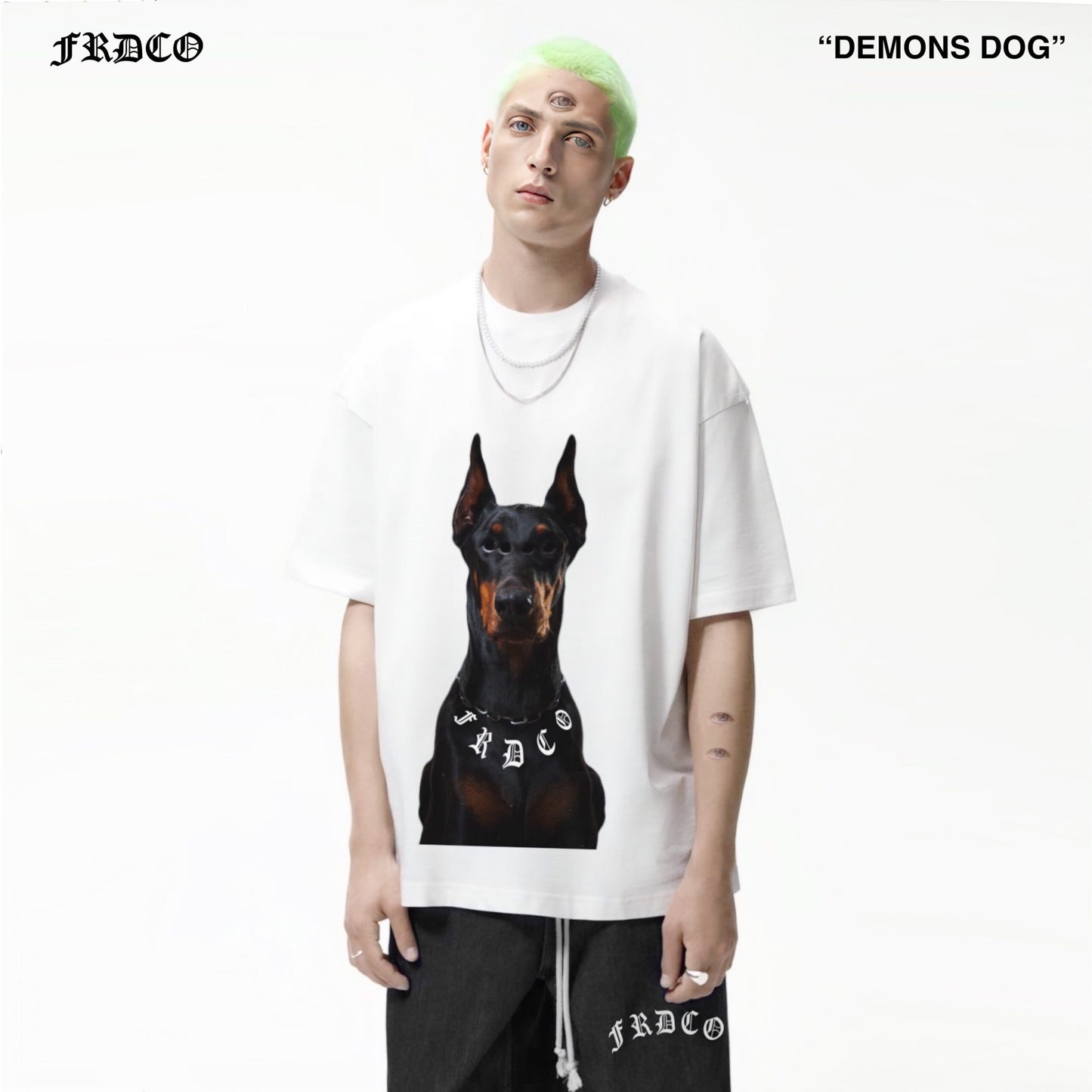 FRDCO : Dog Head Logo Tee White