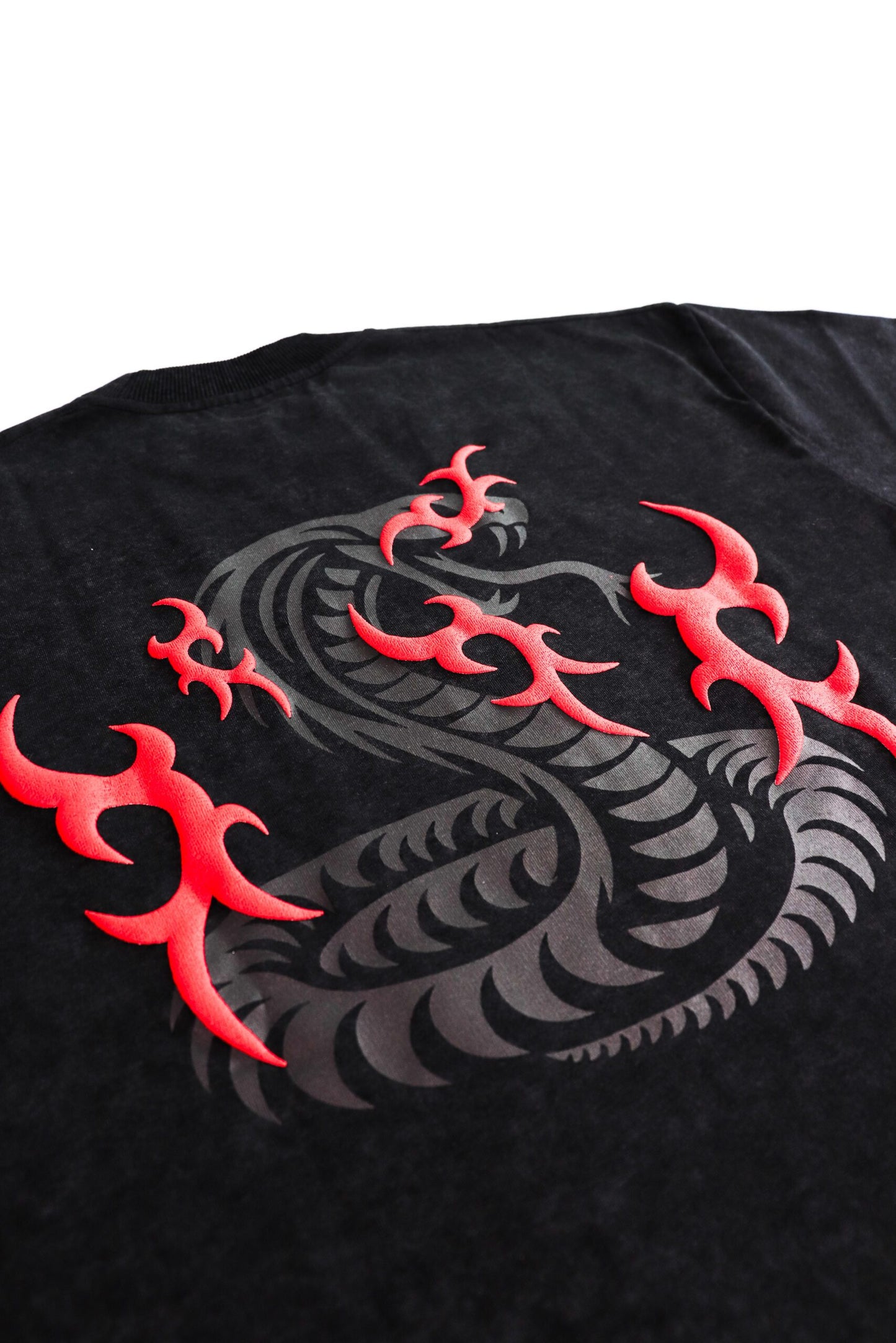 FRDCO : Razer Embossed Snake Washed Tee Black
