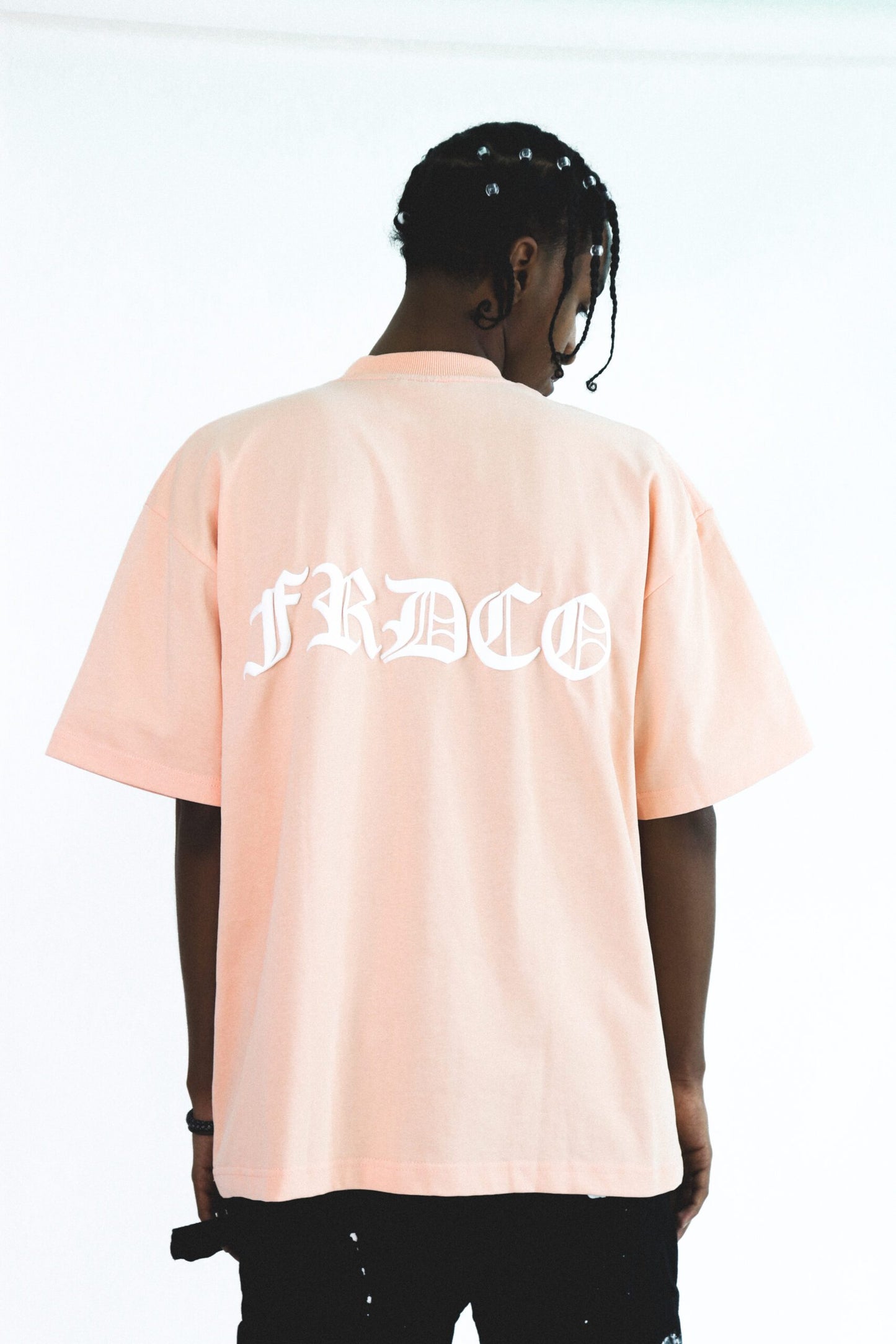 FRDCO : SS24 Embossed Logo Tee Peach