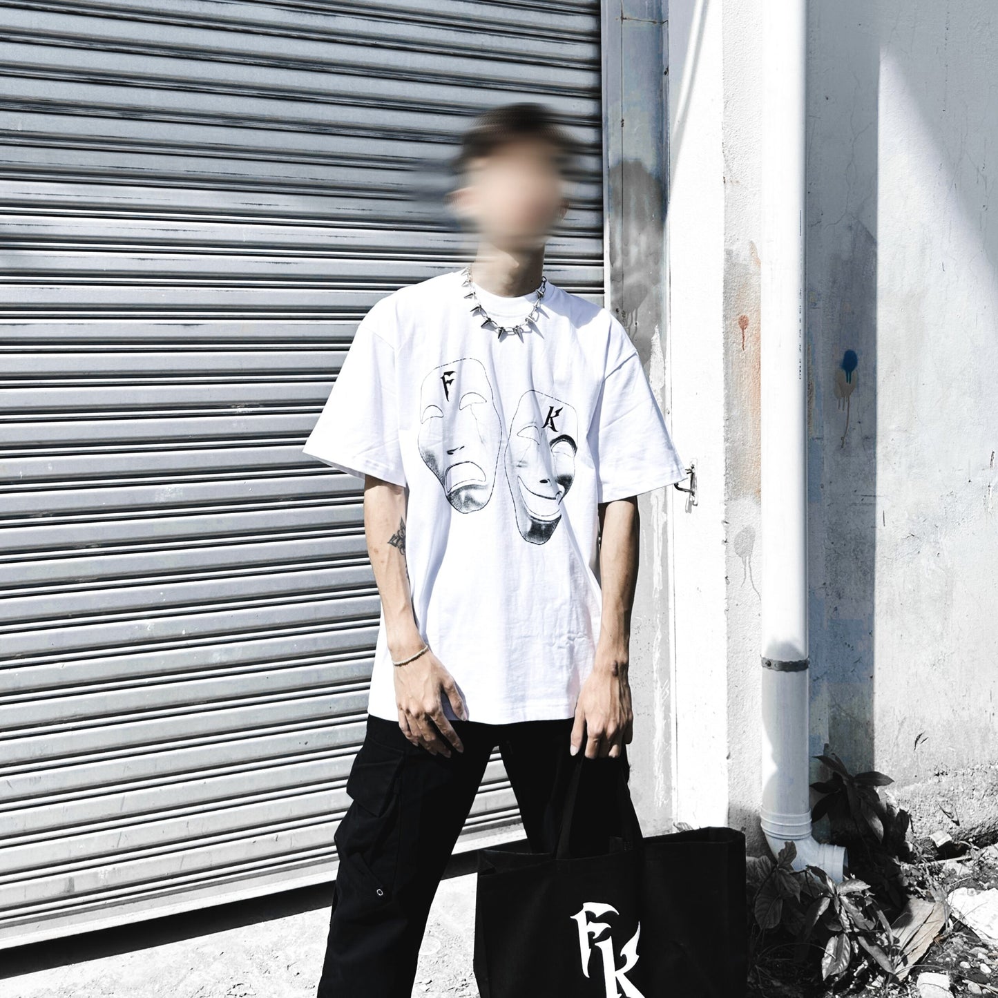 Futurekind : S23 Two Face Logo Tee White