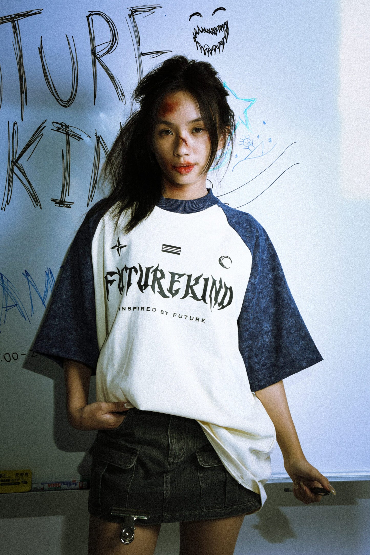 Futurekind : Social Test Retro Washed Tee Blue