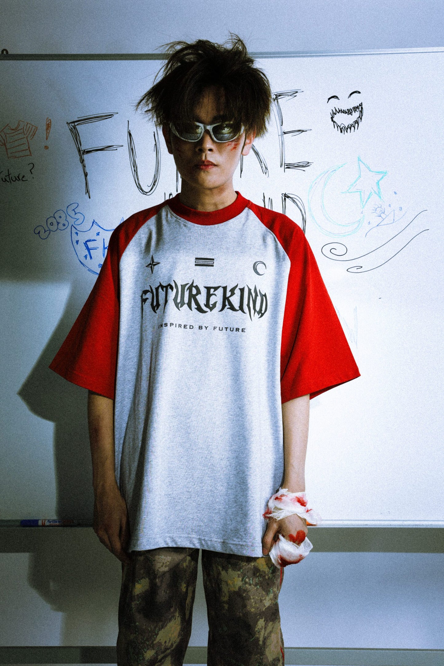 Futurekind : Social Test Retro Melange Tee Maroon