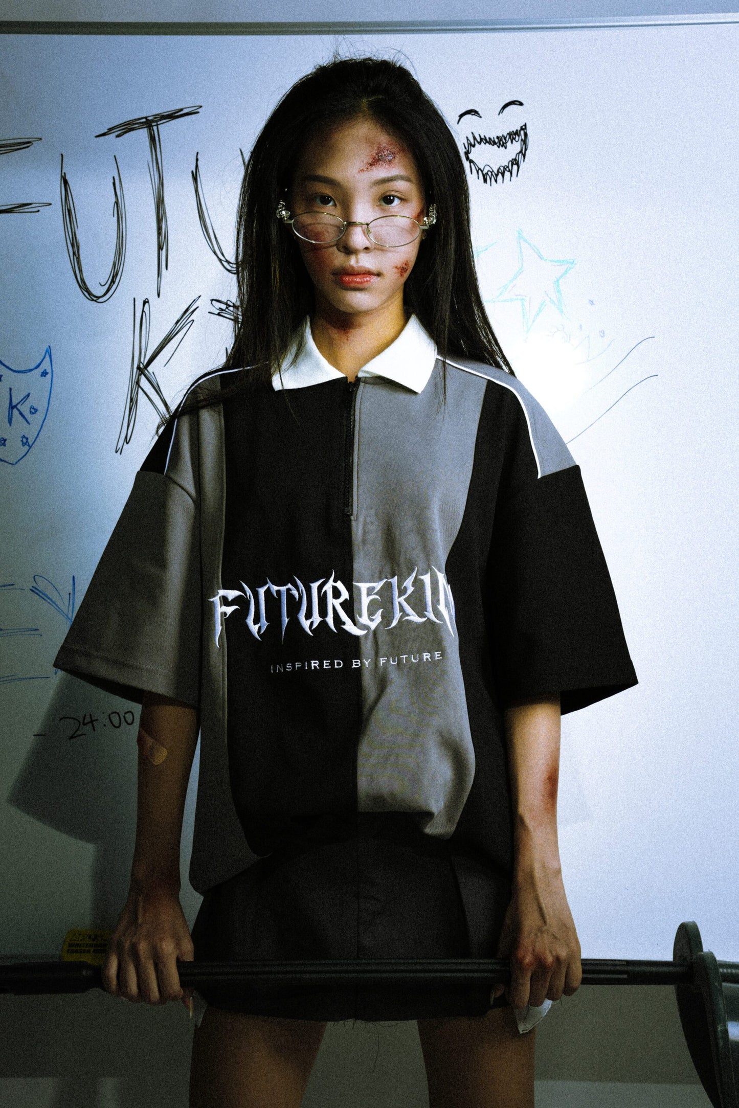 Futurekind : Social Test Embroidery Polo Shirt Black