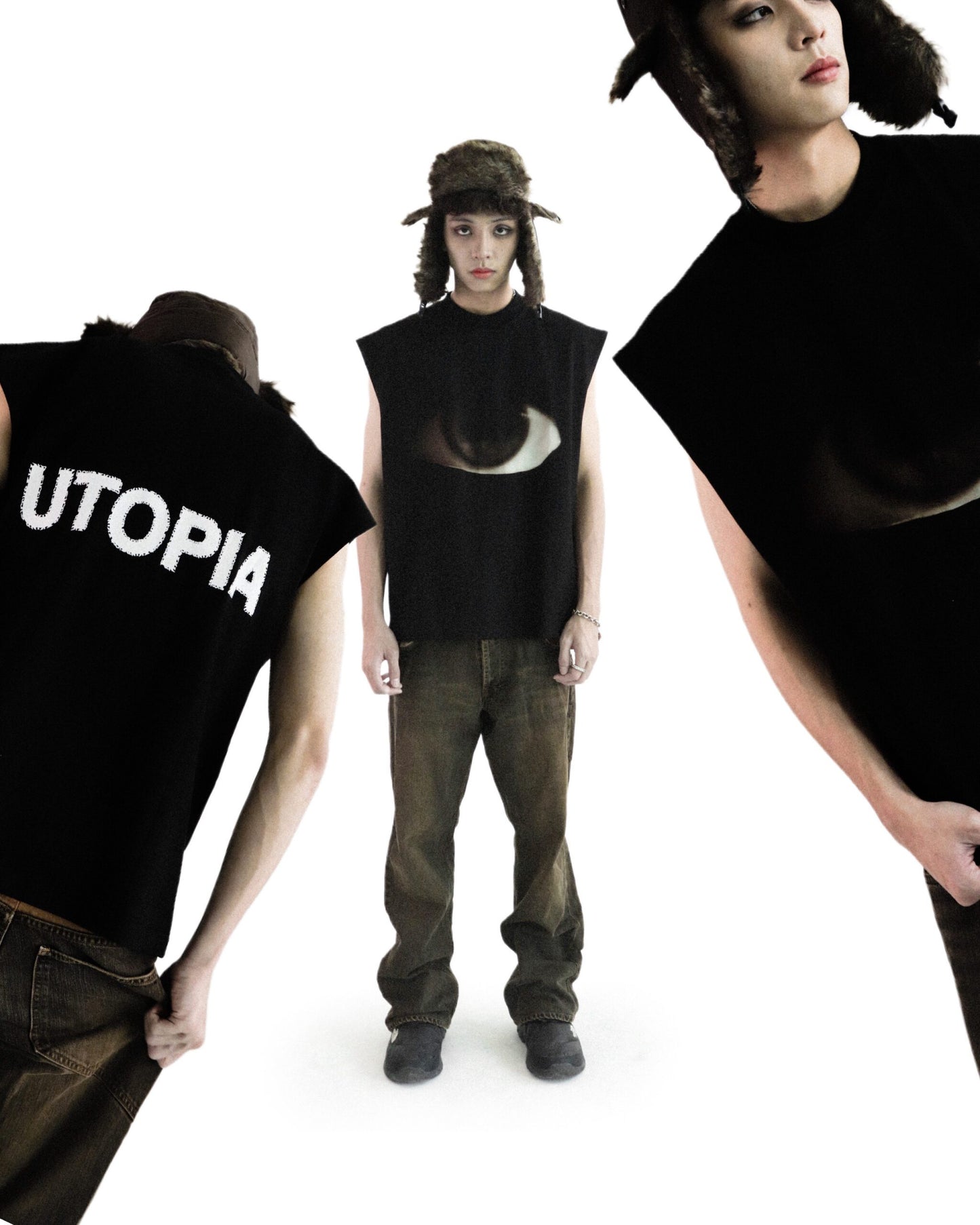 Futurekind : Utopia Third Eyes Non Sleeve Tee Black