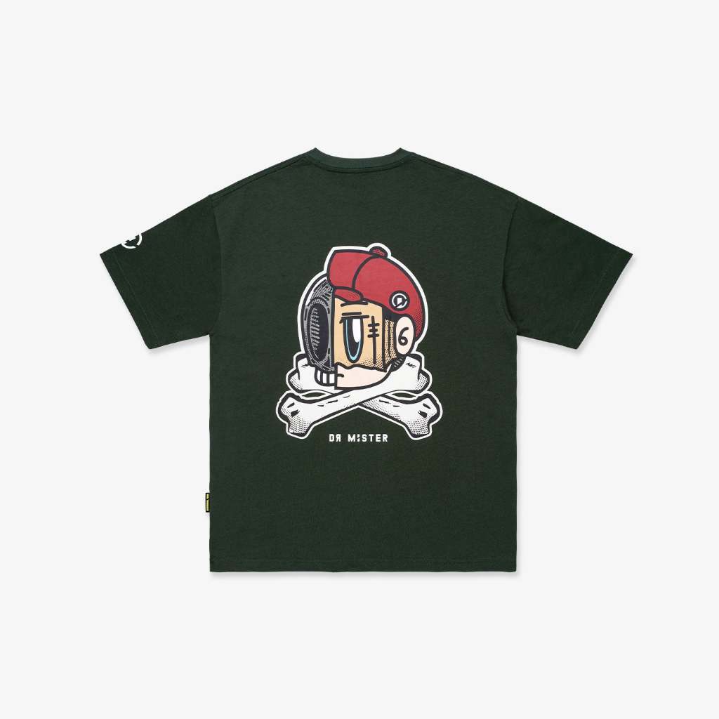 Dr Mister : HDHF Jolly Roger Broad Tee Green