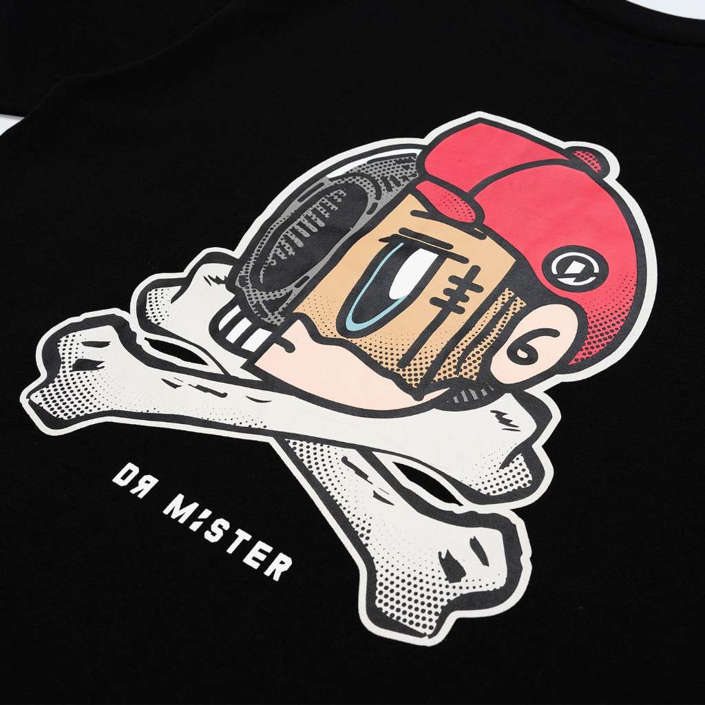 Dr Mister : HDHF Jolly Roger Broad Tee Black