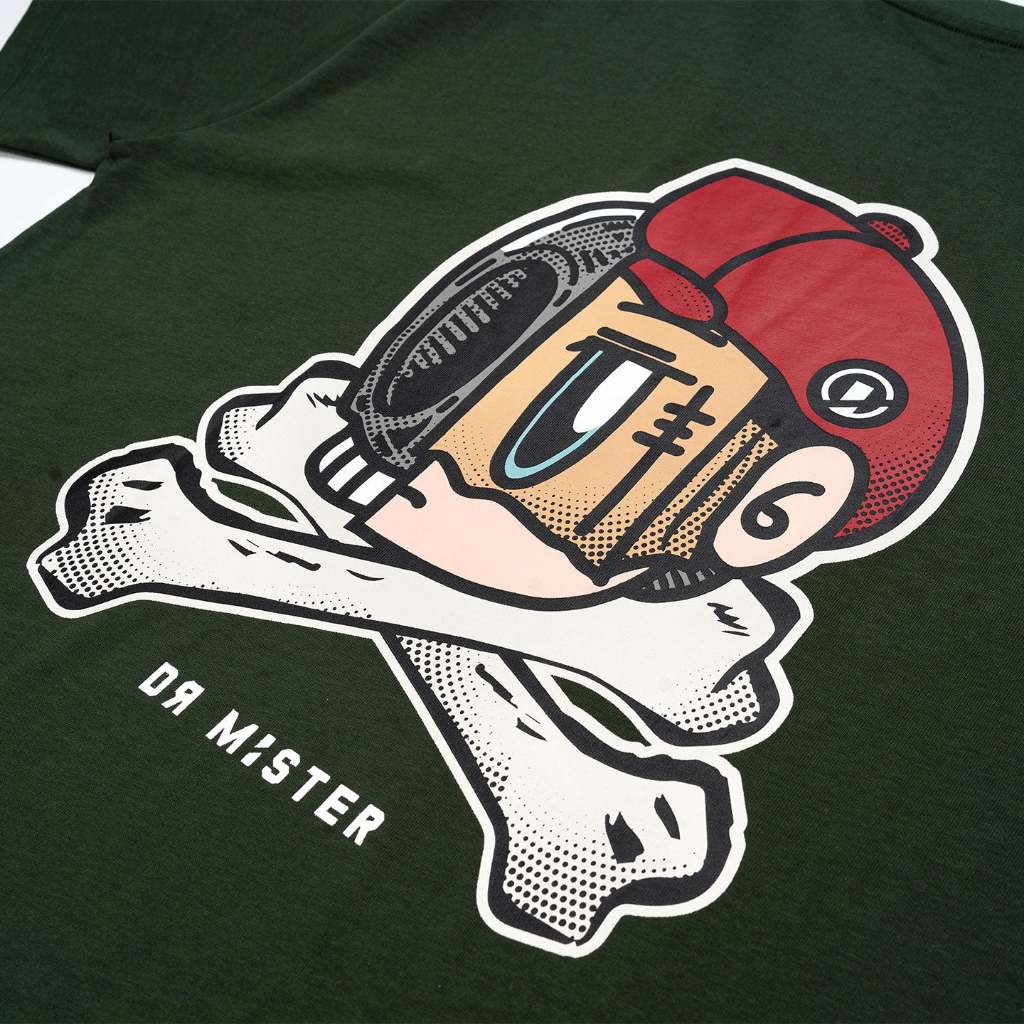 Dr Mister : HDHF Jolly Roger Broad Tee Green