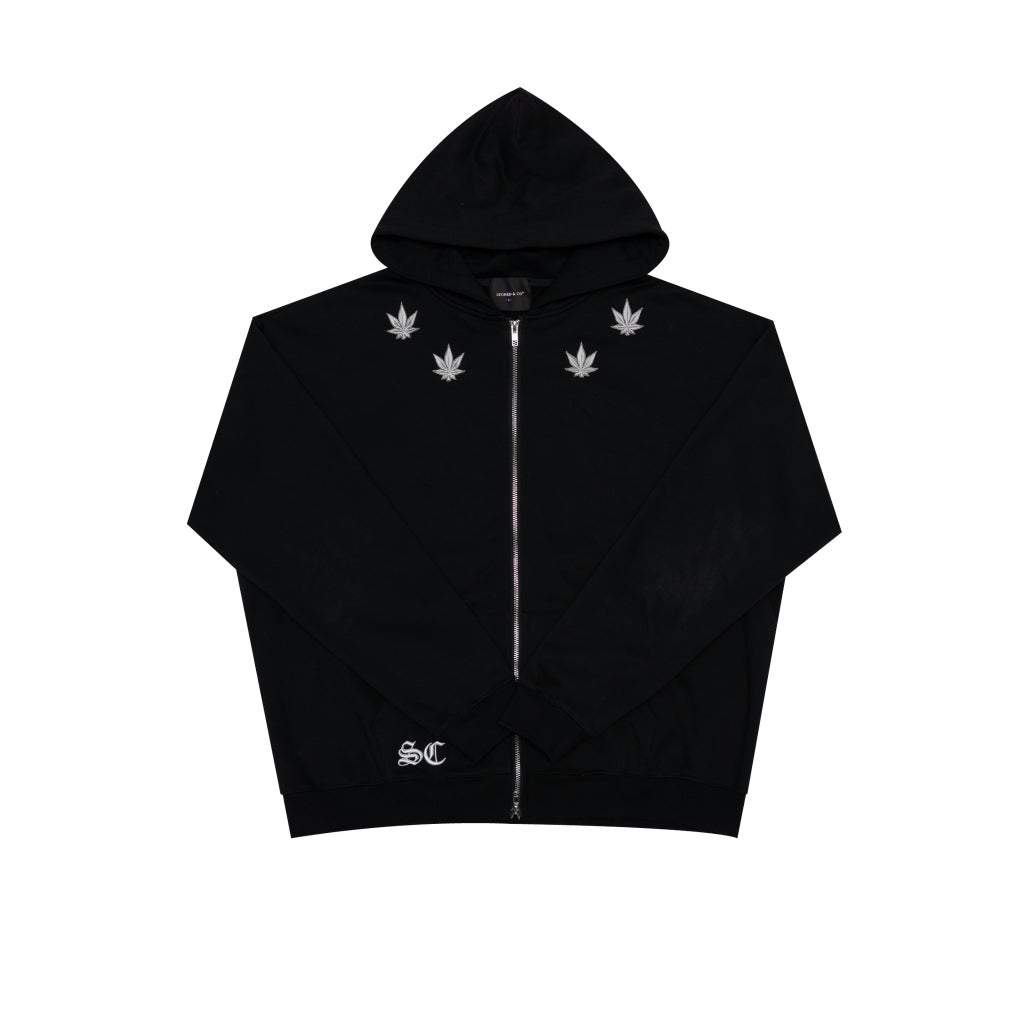 Stoned&Co WBB25 : Quad Zipped Up Hoodie Black