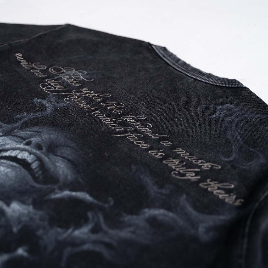 TNTCO : Stonewashed Faces Tee Black