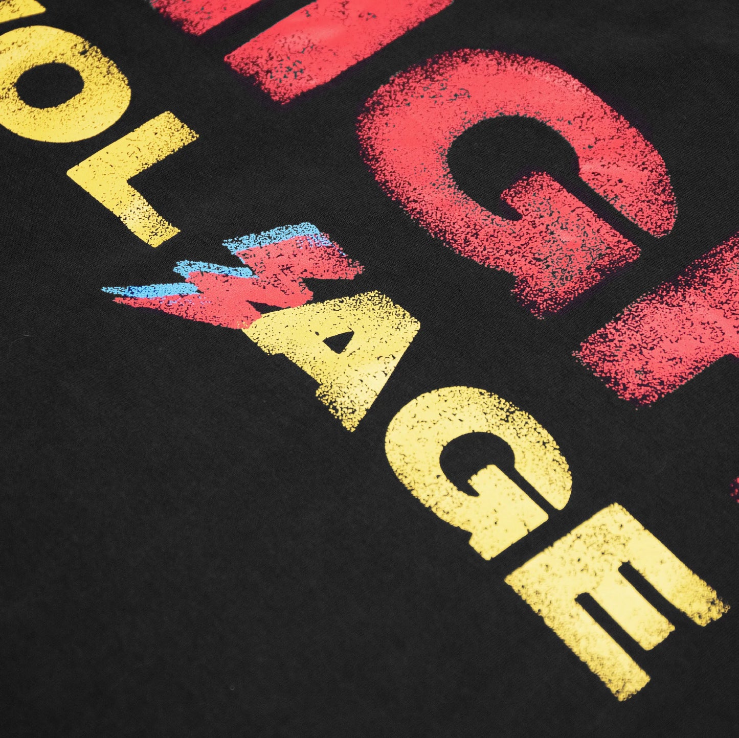 Whocares : Vintage High Voltage Tee Black
