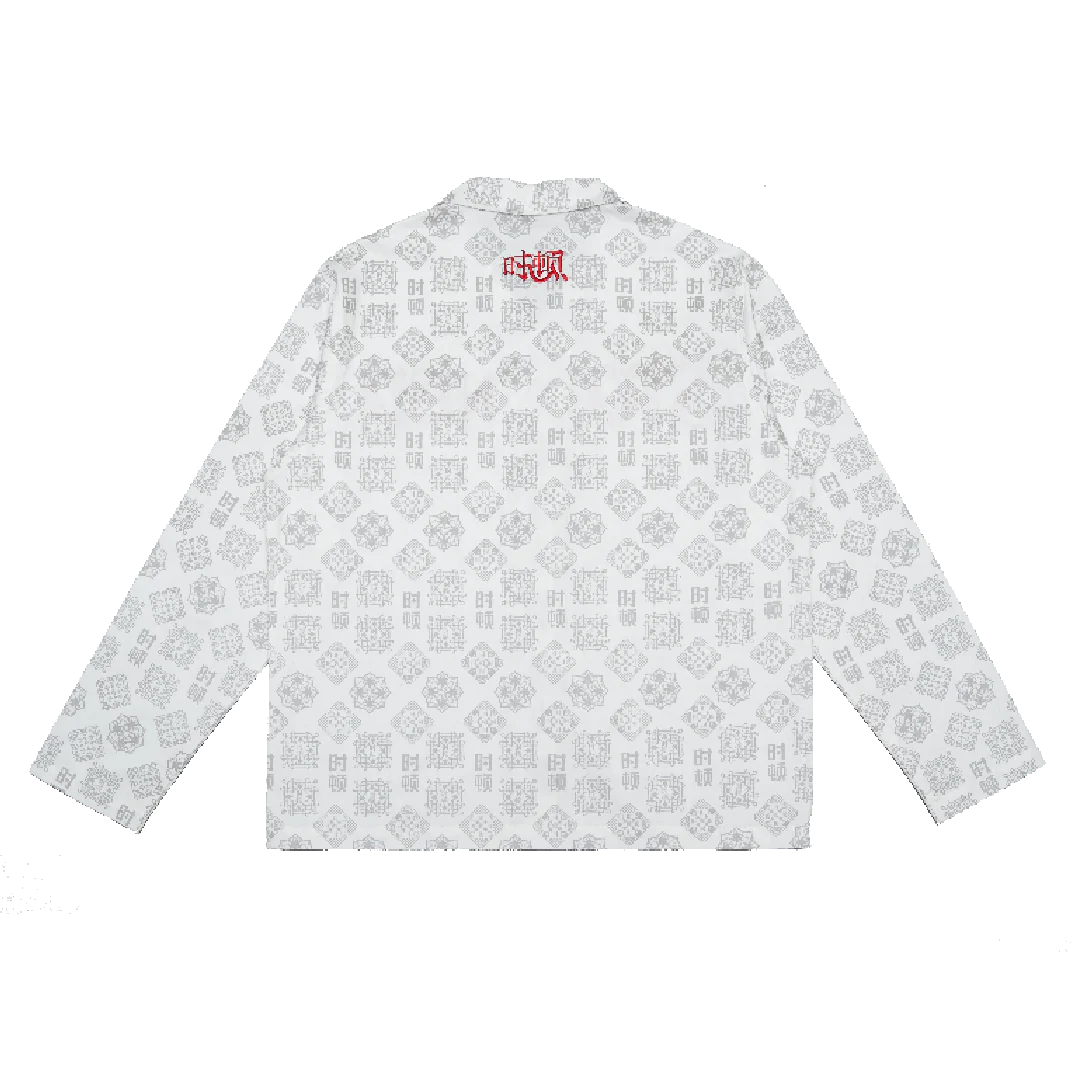 STONED GOLDEN JADE MONOGRAM TANG SUIT SHIRT