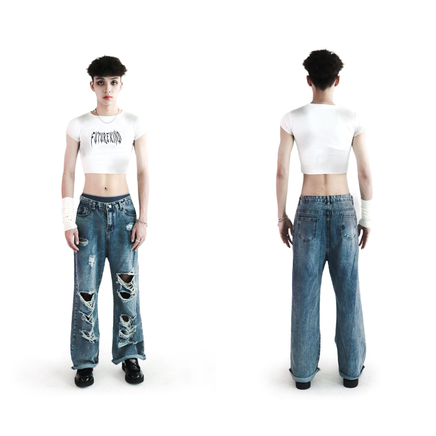 Futurekind : Sand Structure Crop Top Khaki