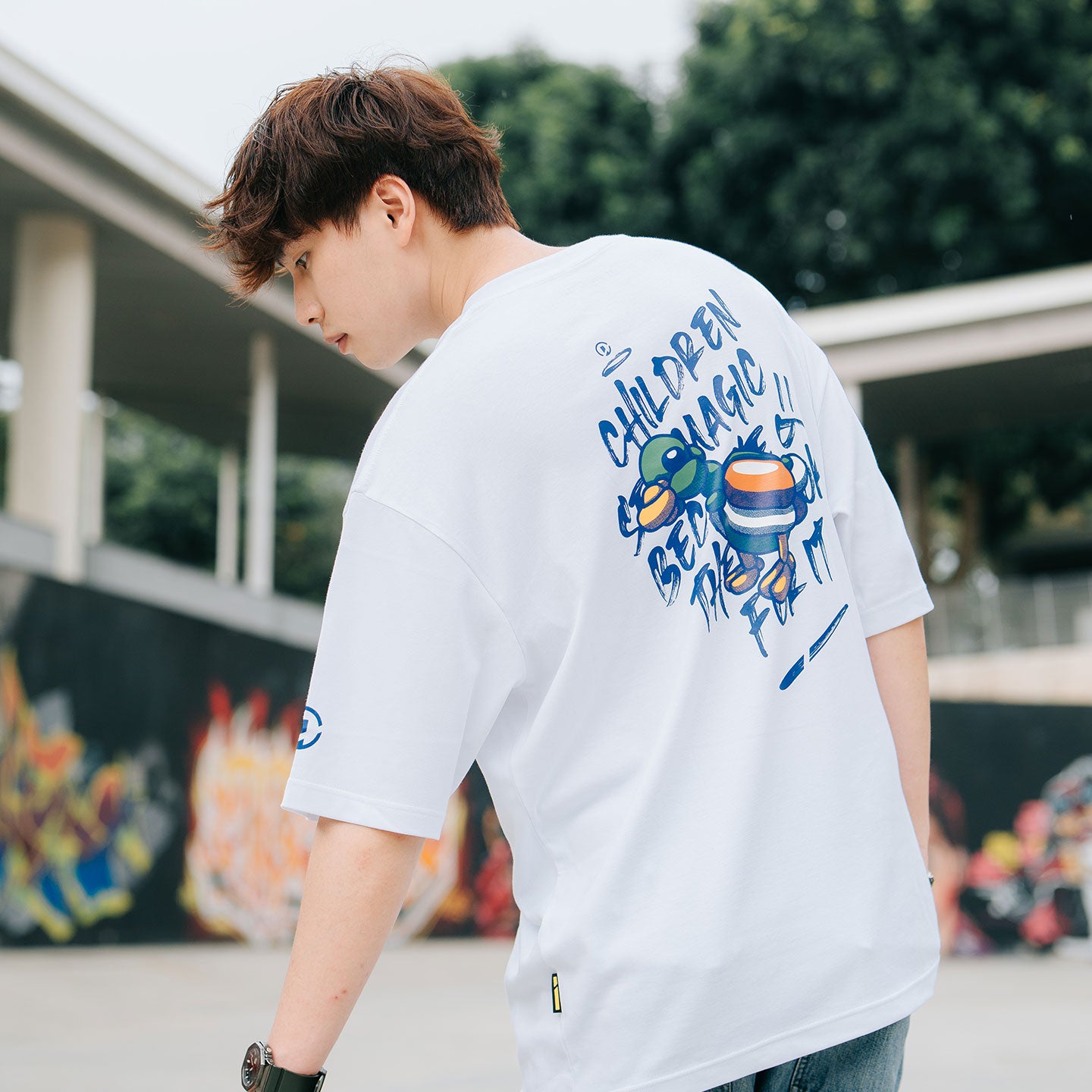 Dr Mister : Balloon Duck Oversized Tee White