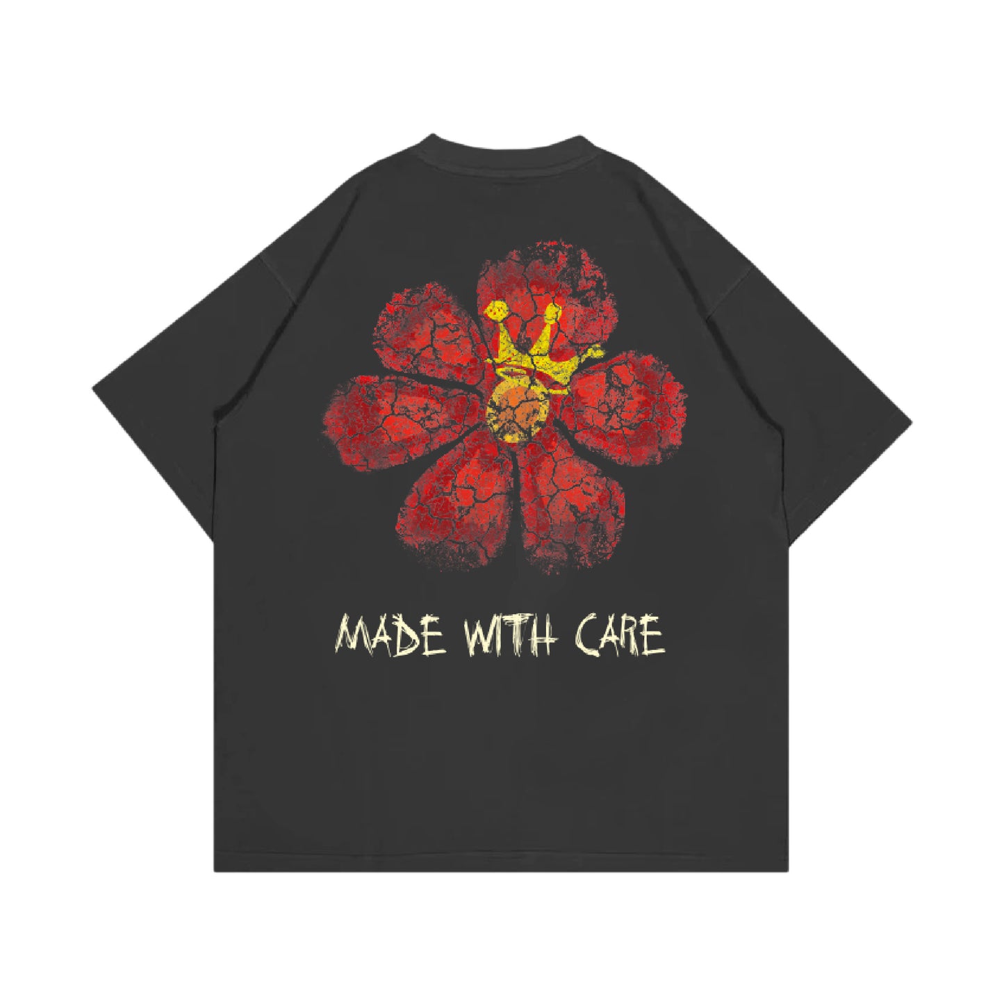 Whocares : Distressed Flower Tee