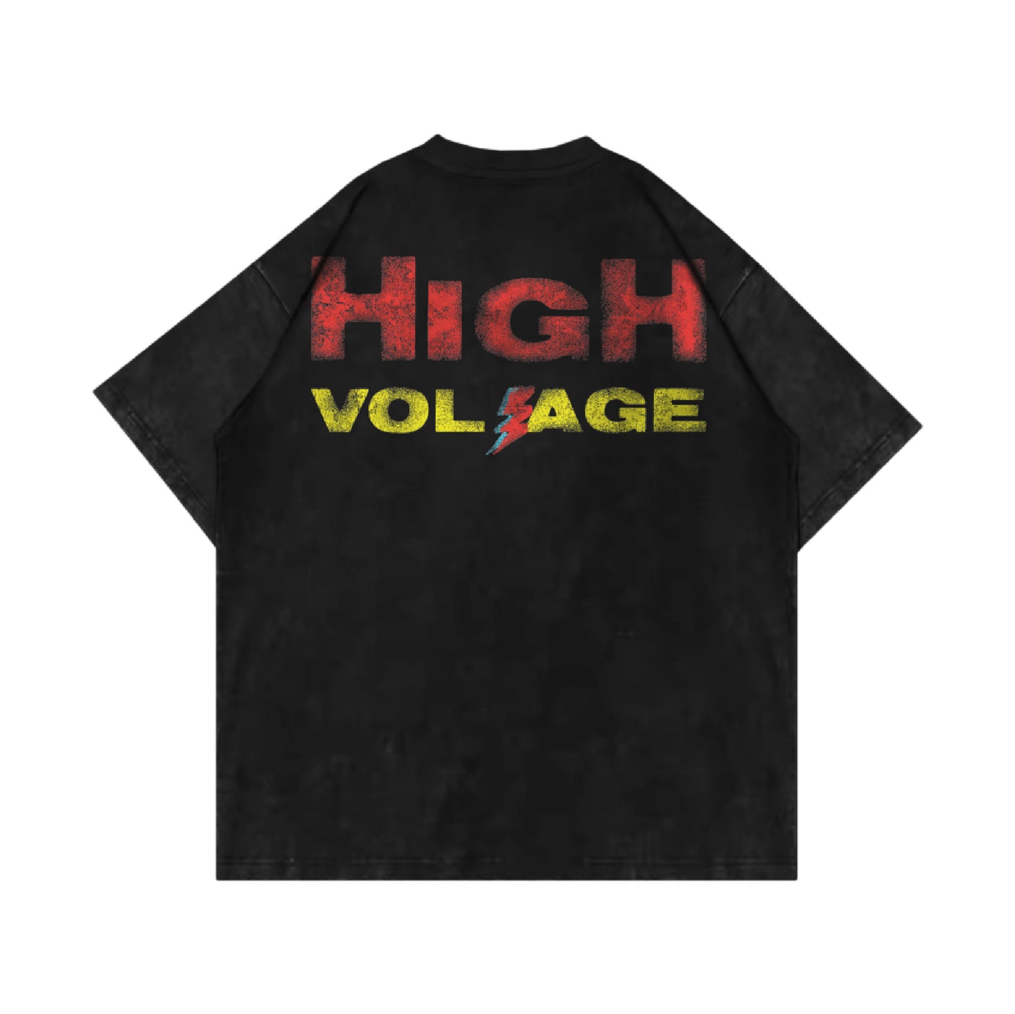 Whocares : Vintage High Voltage Tee Black