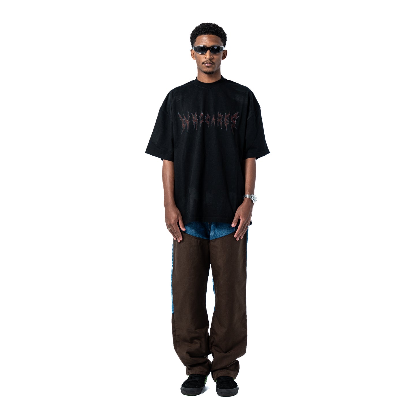 Whocares : Distressed Eiffel Tower Tee Black