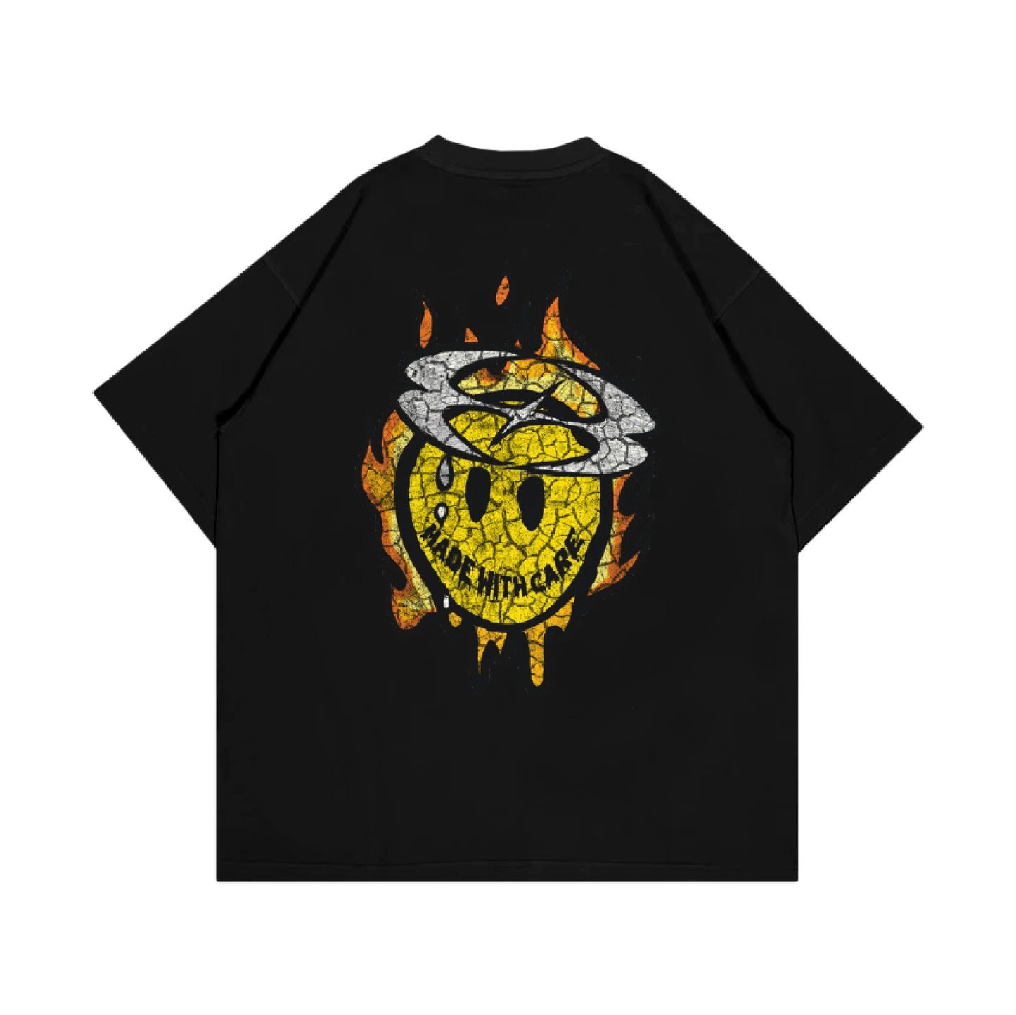 Whocares : Distressed Smiley Tee