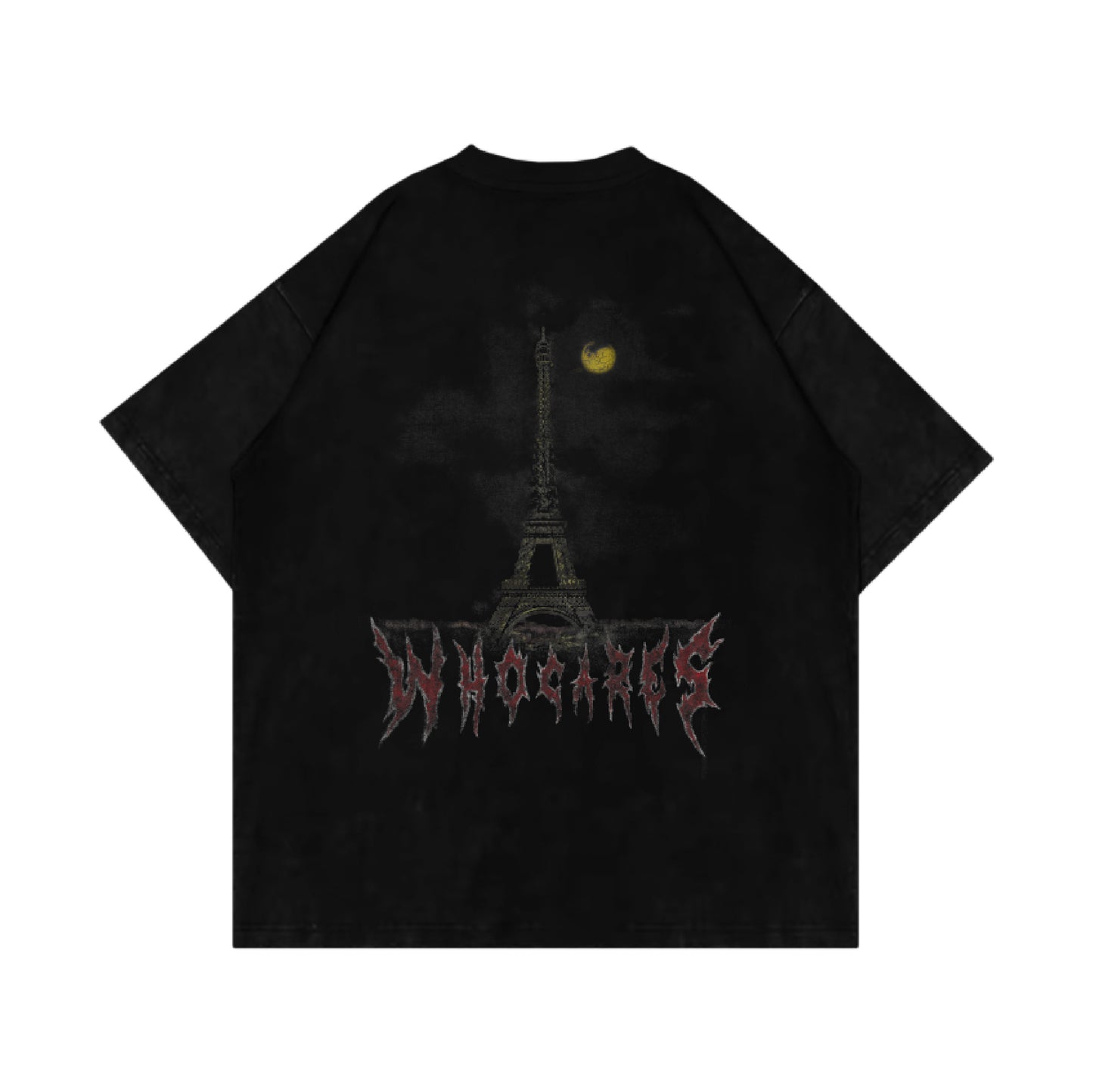 Whocares : Distressed Eiffel Tower Tee Black