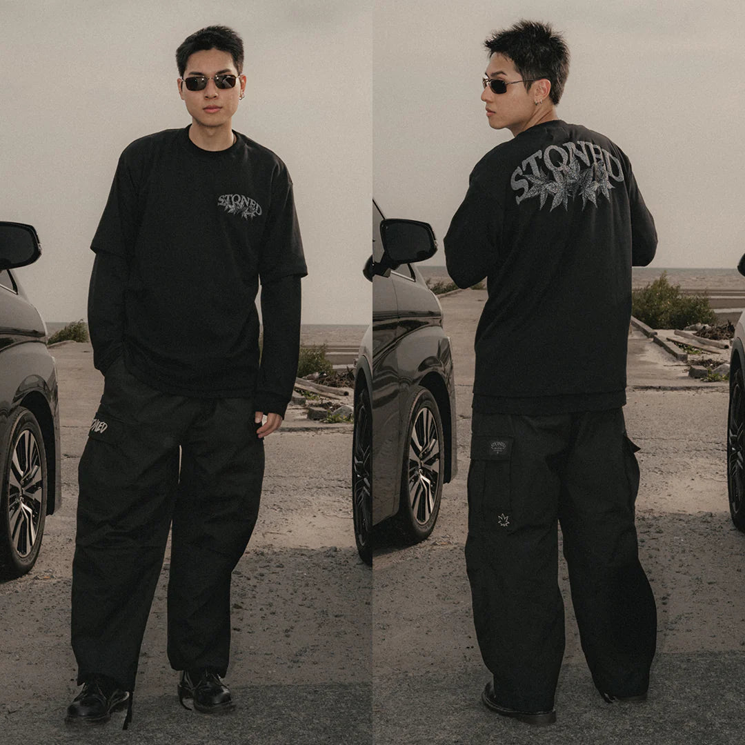 STONED WIDE FIT CARGO PANTS