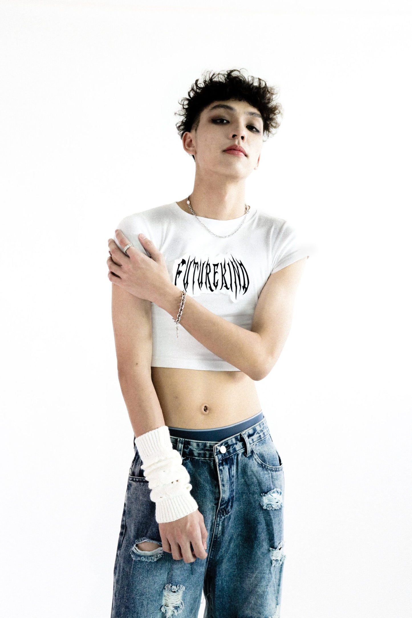 Futurekind : Sand Structure Crop Top Khaki