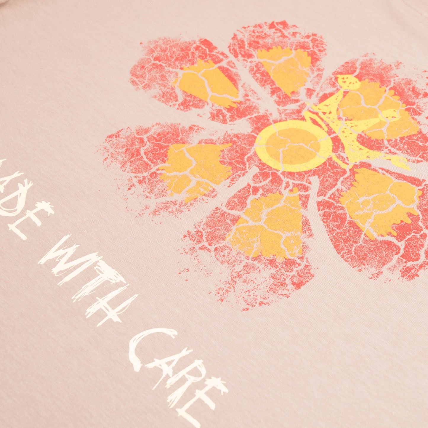Whocares : Distressed Flower Tee