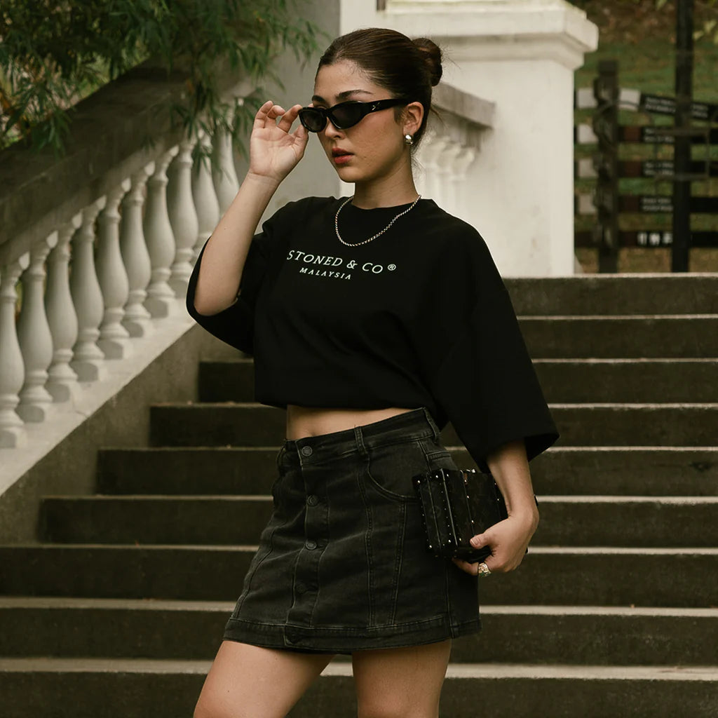 Stoned&Co Golden Jade : Jade Signature Tee Black