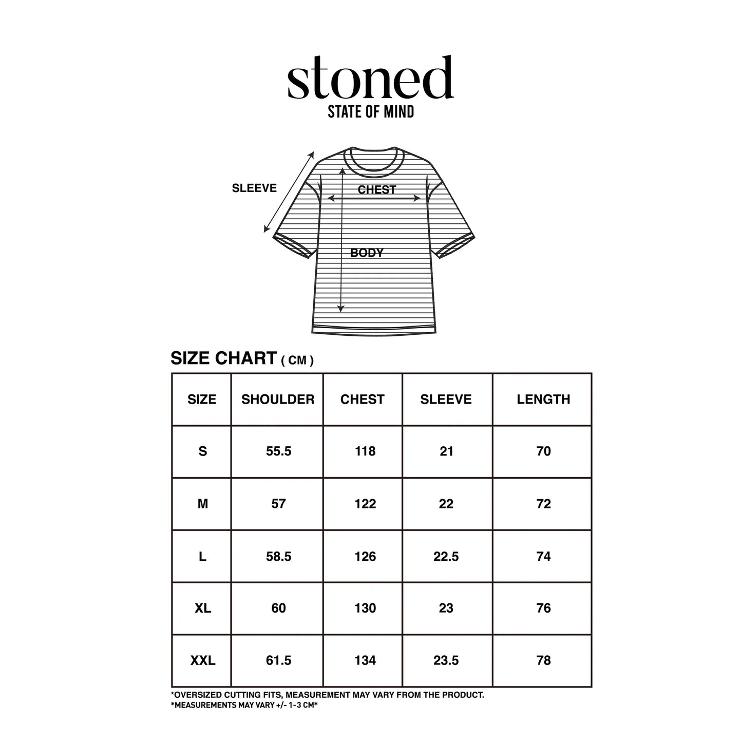 STONED STATE OF MIND STRIPES TEE