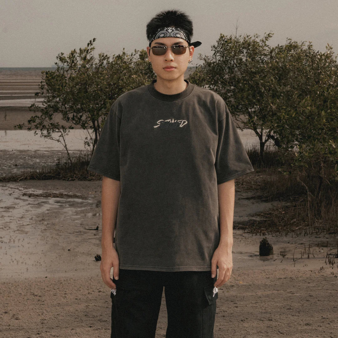Stoned&Co Void : Stamp Genetic Washed Tee Black