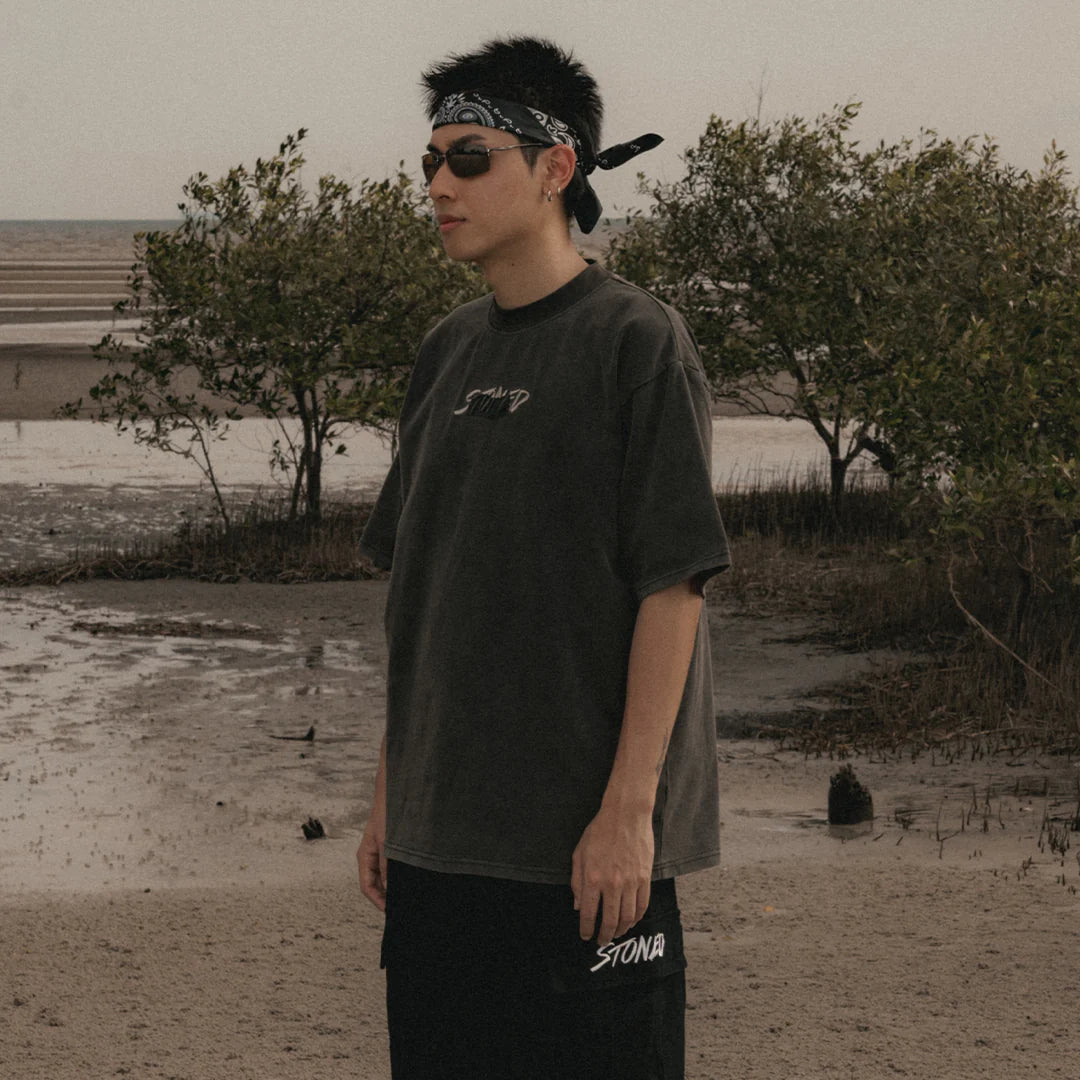 Stoned&Co Void : Stamp Genetic Washed Tee Black