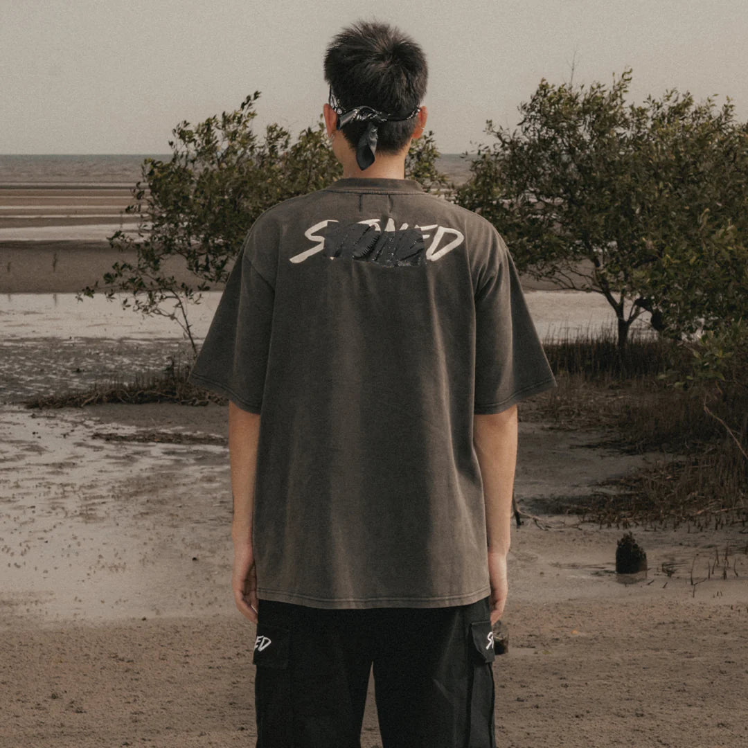 Stoned&Co Void : Stamp Genetic Washed Tee Black